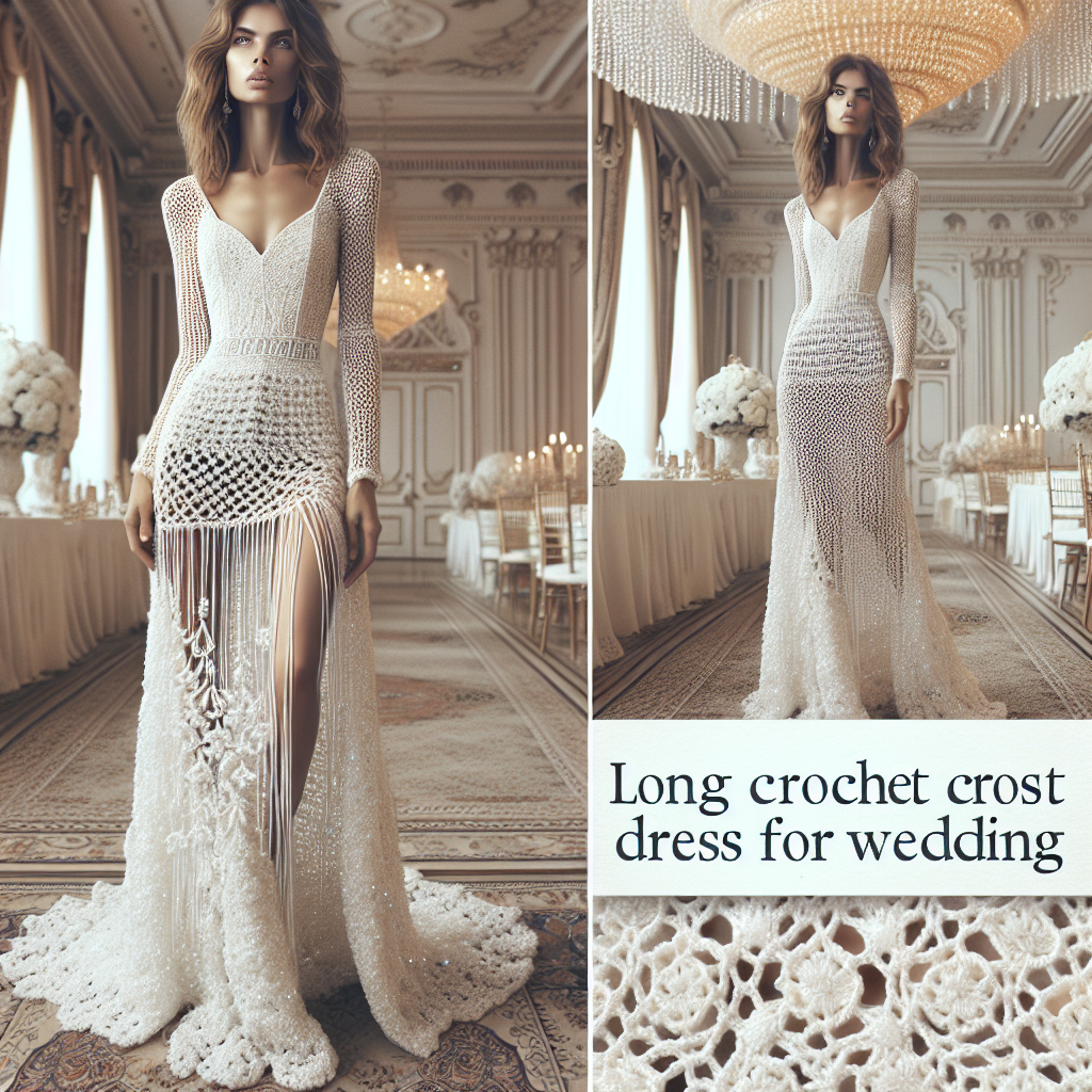 Encante no Altar: Vestido de Crochê Longo para Casamento