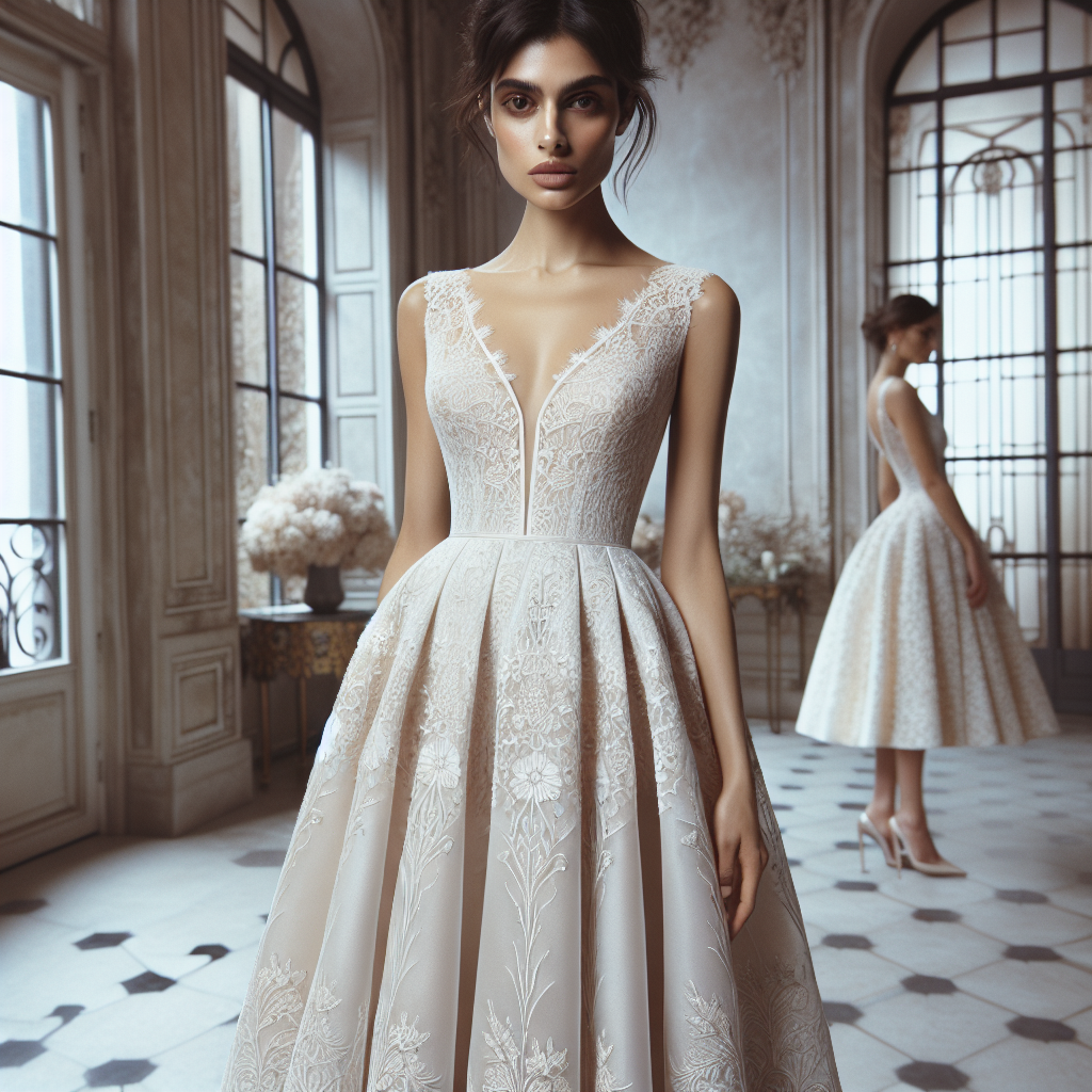 Elegância Simplificada: Vestido de Noiva Midi para Casamento Civil